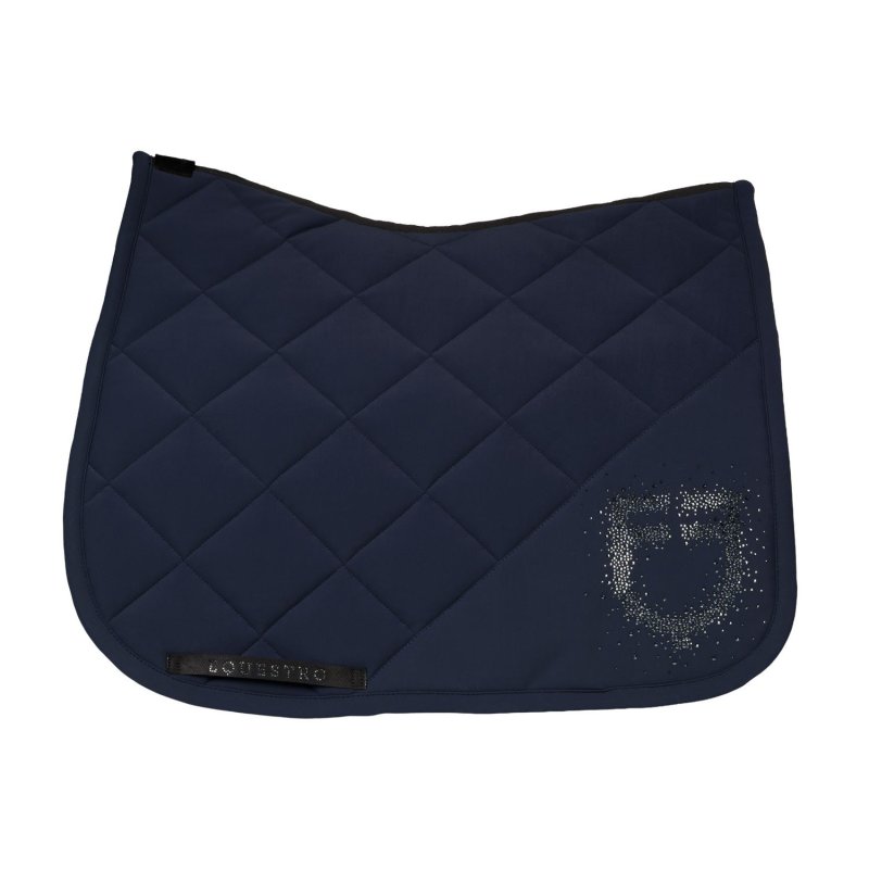 Equestro Sottosella dressage con logo strass ETH09056 - Blu navy