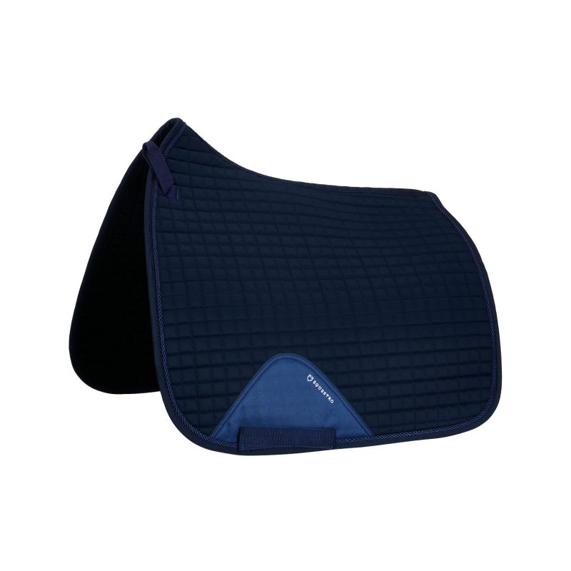 Equestro Sottosella dressage sagomato in cotone - Blu navy