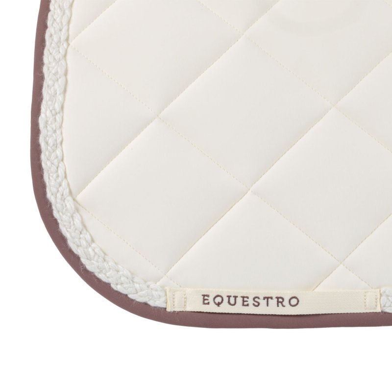 Equestro Sottosella dressage con cordoncino intrecciato - Bianco antico/Marrone