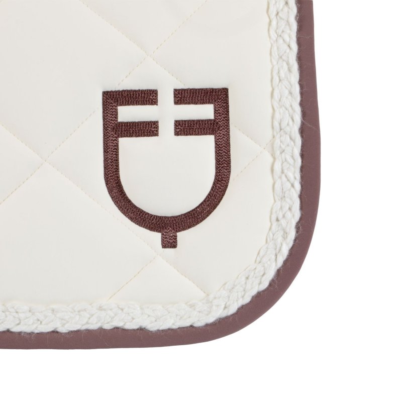 Equestro Sottosella dressage con cordoncino intrecciato - Bianco antico/Marrone