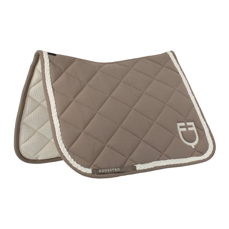 Equestro Sottosella dressage con cordoncino intrecciato - Noce/Bianco antico