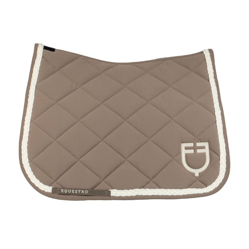 Equestro Sottosella dressage con cordoncino intrecciato - Noce/Bianco antico