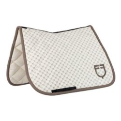 Equestro Sottosella dressage con stampa monogram - Bianco antico/Noce
