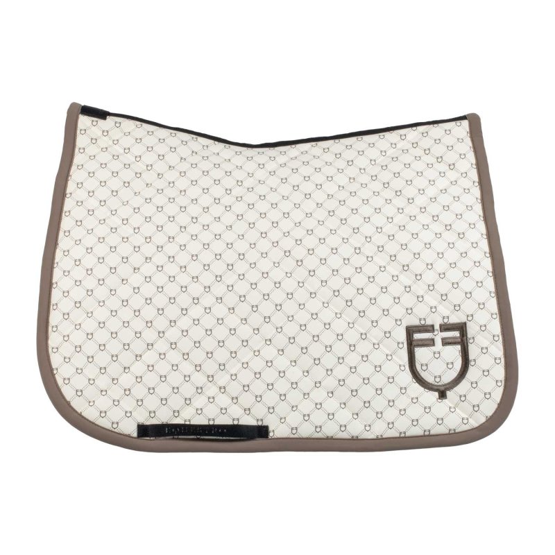 Equestro Sottosella dressage con stampa monogram - Bianco antico/Noce