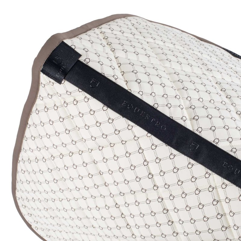 Equestro Sottosella dressage con stampa monogram - Bianco antico/Noce