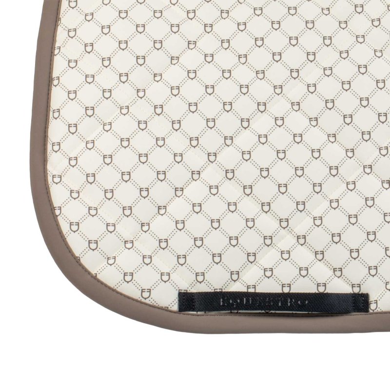 Equestro Sottosella dressage con stampa monogram - Bianco antico/Noce