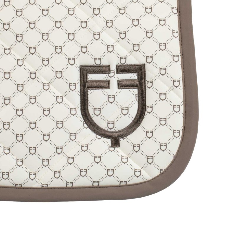 Equestro Sottosella dressage con stampa monogram - Bianco antico/Noce