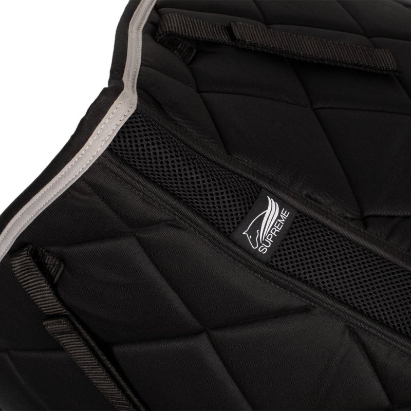 Supreme Sottosella dressage trapuntato - Nero/Grigio chiaro