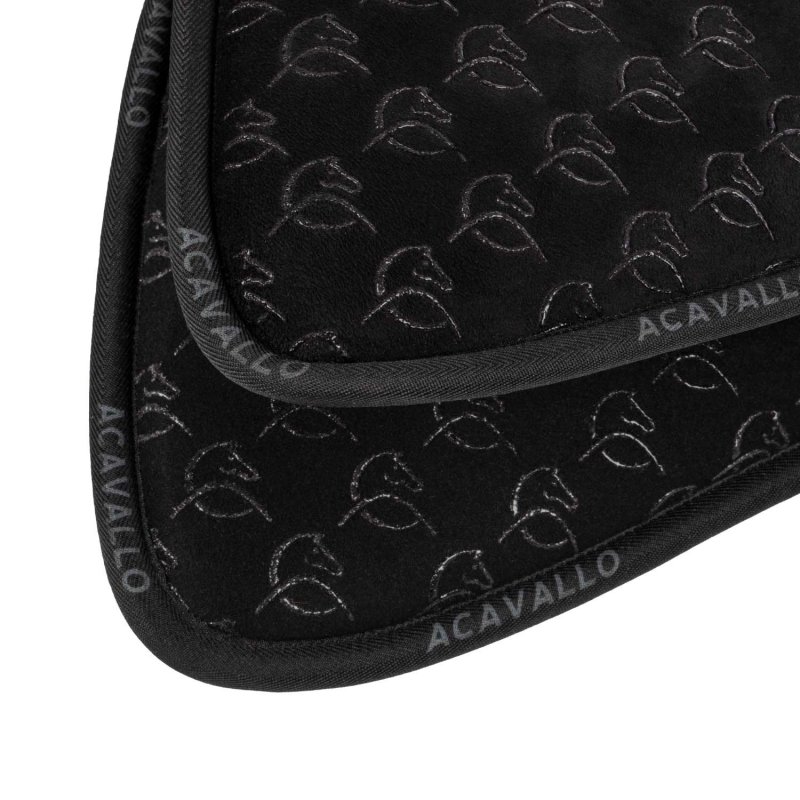 Acavallo Compensatore dressage Memory Foam camoscio e silicone - Nero