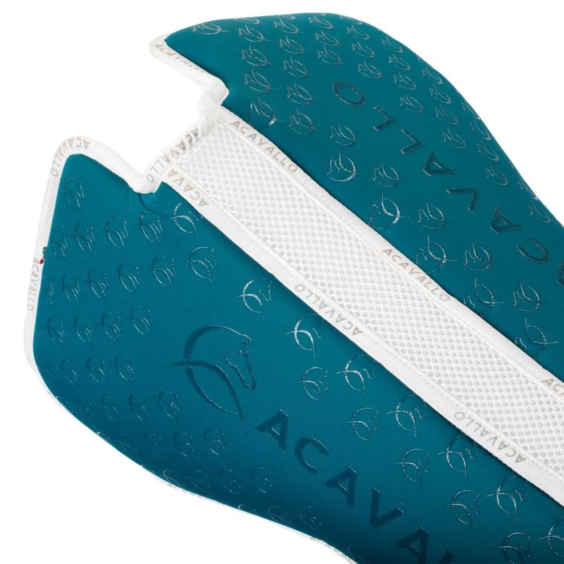 Acavallo Compensatore dressage Memory Foam bambù e silicone - Petrolio/Bianco
