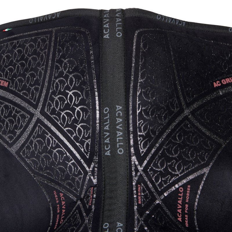 Acavallo Compensatore Memory Foam in camoscio AC Grip - Nero - colore grip Ac-Grip System  Silver