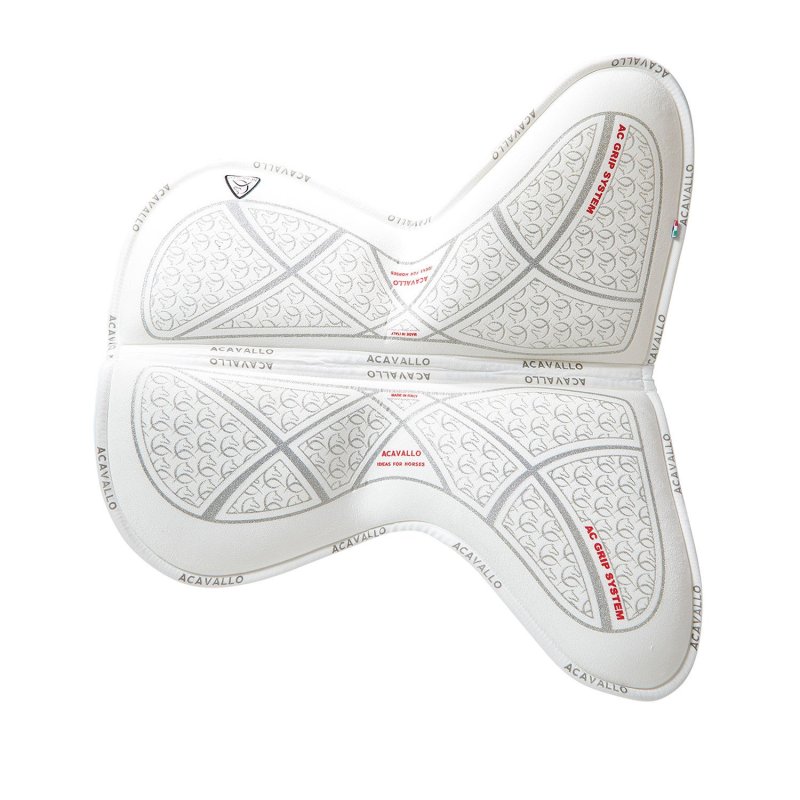 Acavallo Compensatore salto Memory Foam in camoscio AC Grip - Bianco - colore grip Ac-Grip System  Silver