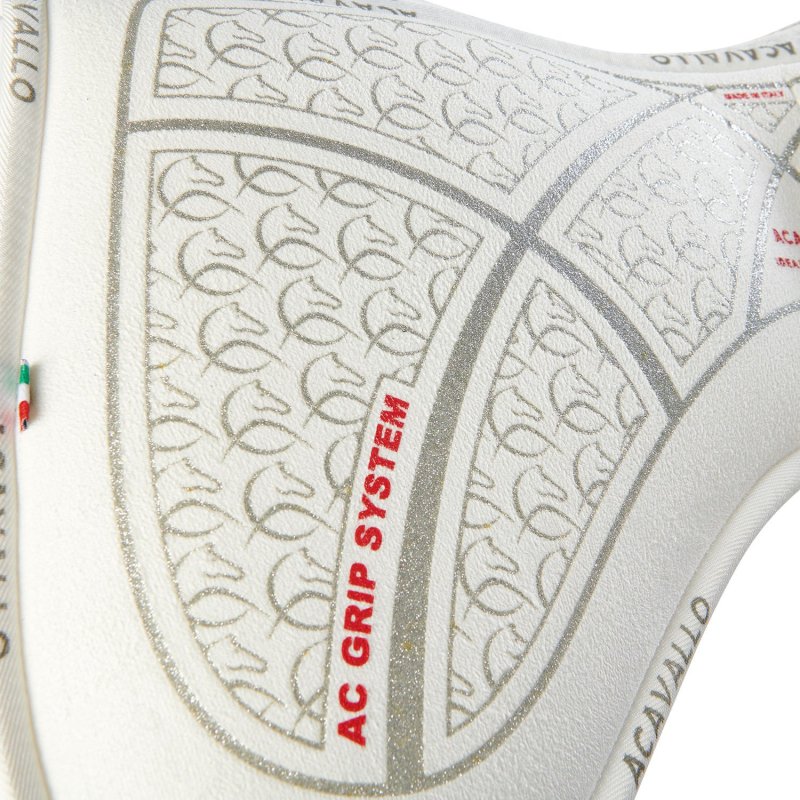 Acavallo Compensatore salto Memory Foam in camoscio AC Grip - Bianco - colore grip Ac-Grip System  Silver