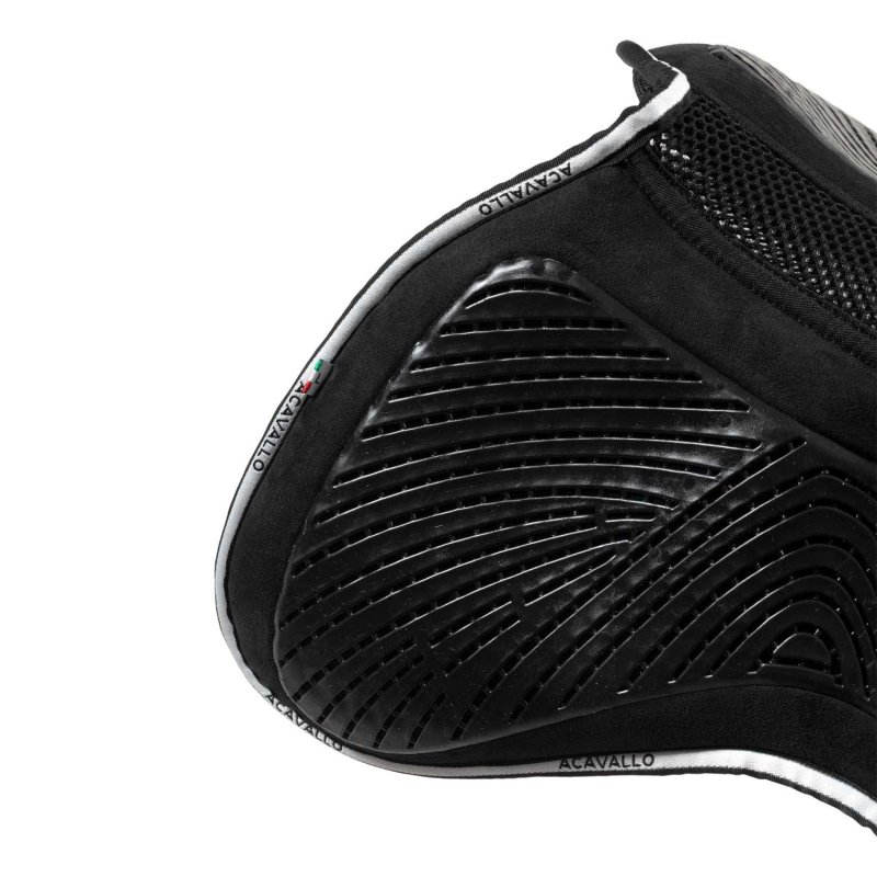 Acavallo Compensatore salto Memory Foam camoscio e gel 3D Spacer - Nero