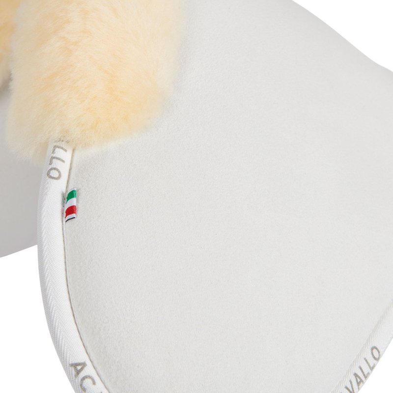 Acavallo Compensatore Memory Foam camoscio e montone sagomato - Bianco - colore montone Sheepskin  Natural