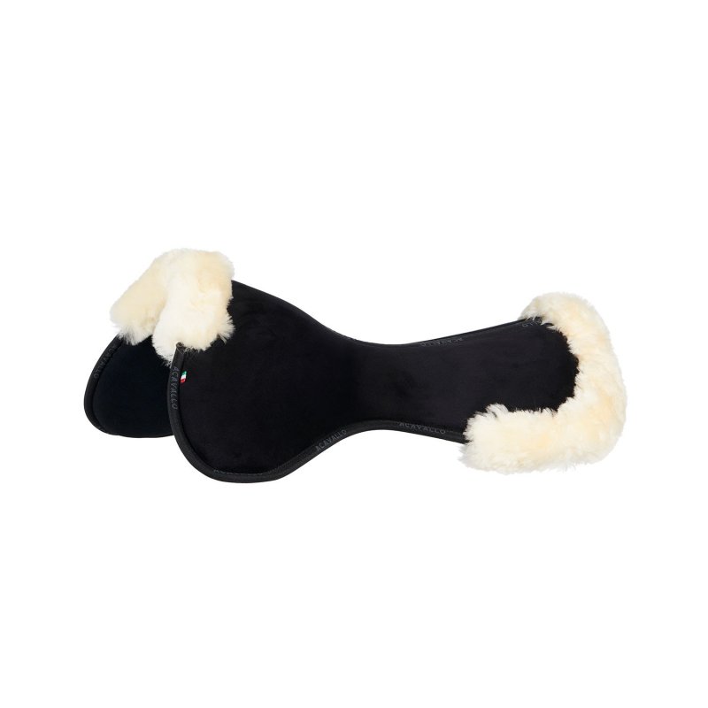 Acavallo Compensatore Memory Foam camoscio e montone sagomato - Nero - colore montone Sheepskin  Natural