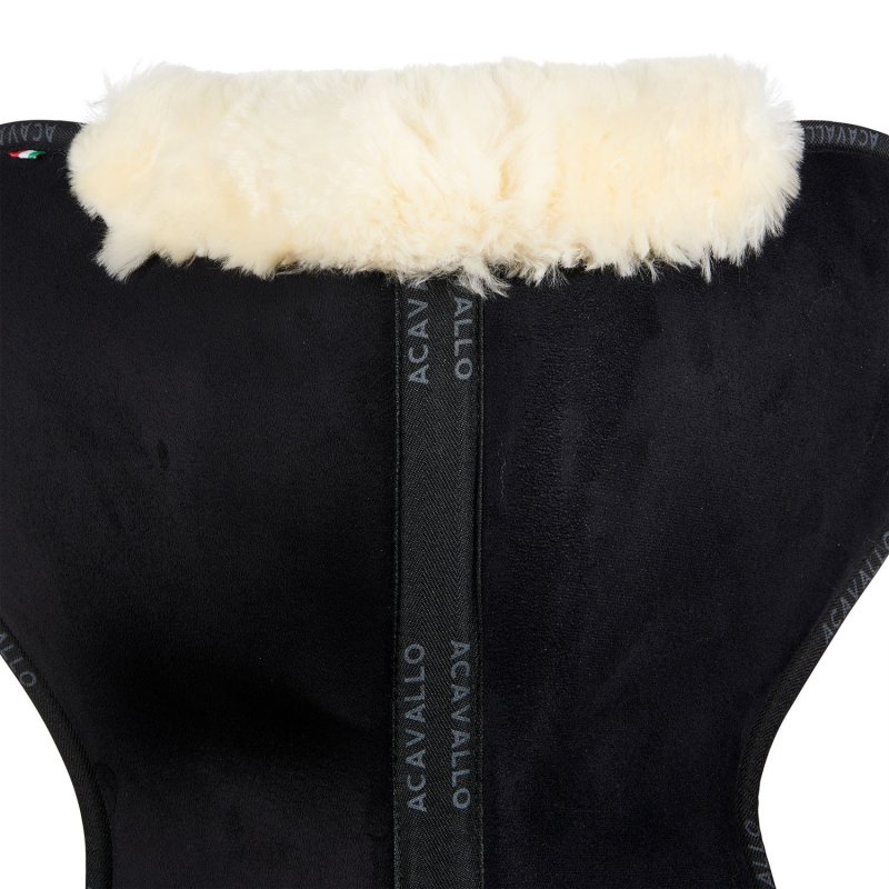 Acavallo Compensatore Memory Foam camoscio e montone sagomato - Nero - colore montone Sheepskin  Natural