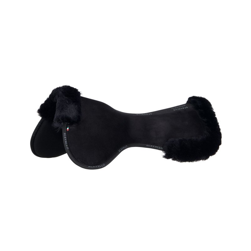 Acavallo Compensatore Memory Foam camoscio e montone sagomato - Nero - colore montone Sheepskin  Black