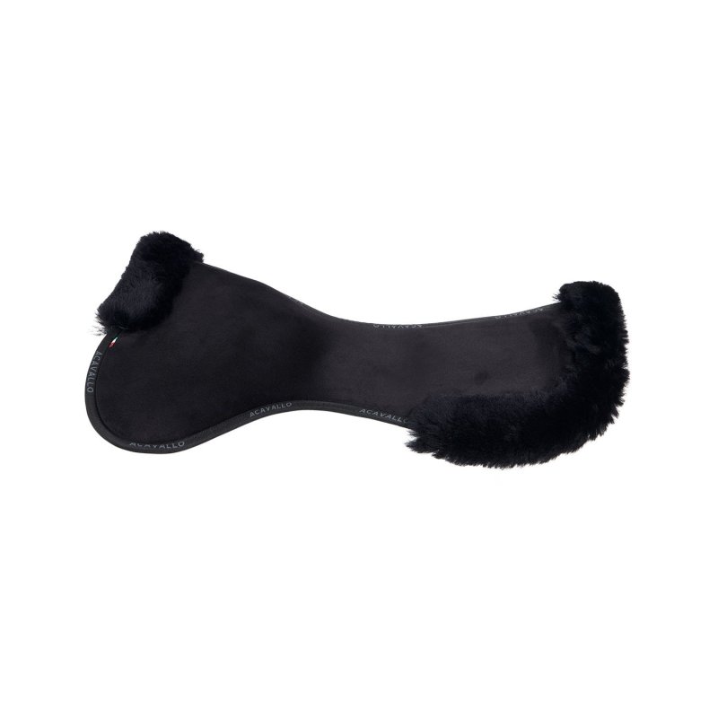 Acavallo Compensatore Memory Foam camoscio e montone sagomato - Nero - colore montone Sheepskin  Black