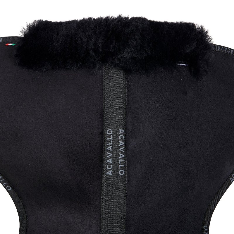 Acavallo Compensatore Memory Foam camoscio e montone sagomato - Nero - colore montone Sheepskin  Black