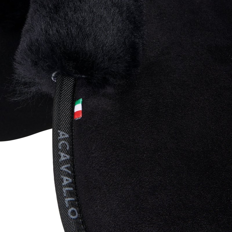 Acavallo Compensatore Memory Foam camoscio e montone sagomato - Nero - colore montone Sheepskin  Black