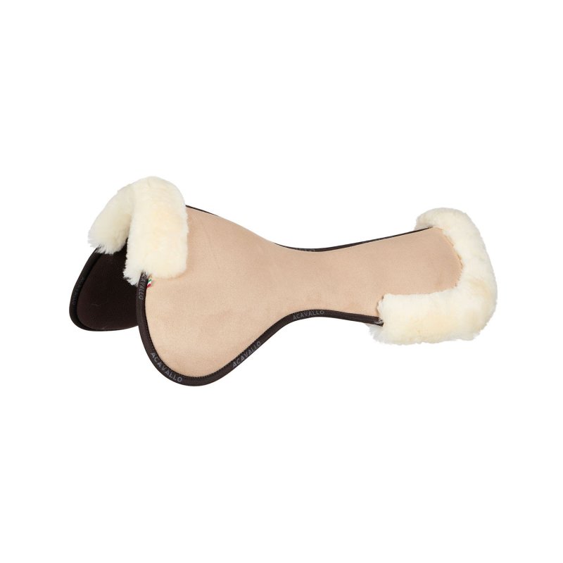 Acavallo Compensatore Memory Foam camoscio e montone sagomato - Sabbia - colore montone Sheepskin  Natural