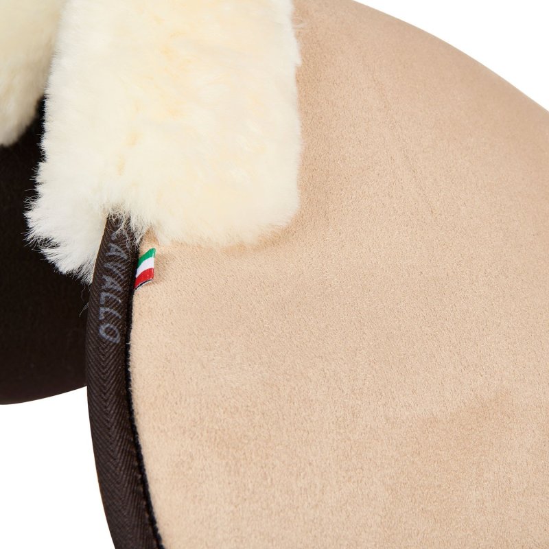 Acavallo Compensatore Memory Foam camoscio e montone sagomato - Sabbia - colore montone Sheepskin  Natural