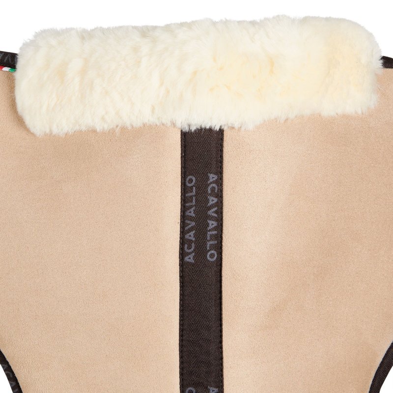 Acavallo Compensatore Memory Foam camoscio e montone sagomato - Sabbia - colore montone Sheepskin  Natural
