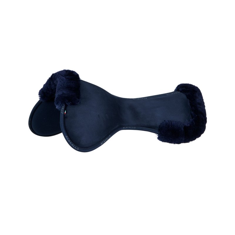 Acavallo Compensatore Memory Foam camoscio e montone sagomato - Blu - colore montone Sheepskin  Blue