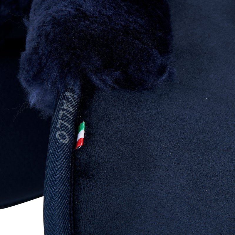 Acavallo Compensatore Memory Foam camoscio e montone sagomato - Blu - colore montone Sheepskin  Blue