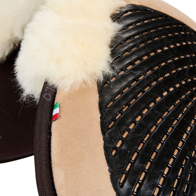 Acavallo Compensatore Memory Foam montone sagomato e gel - Sabbia - colore montone Sheepskin  Natural