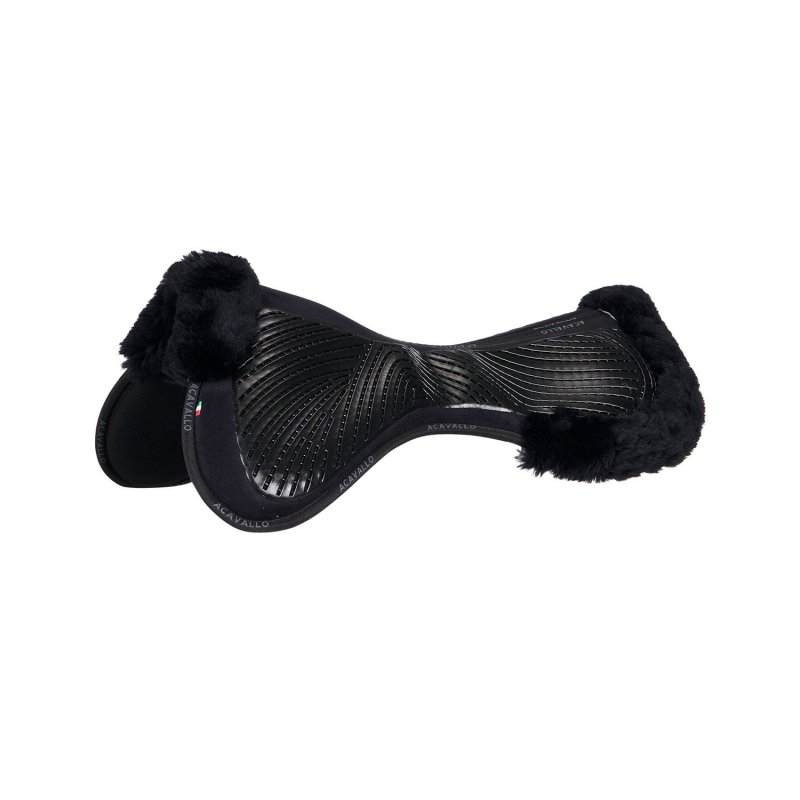 Acavallo Compensatore Memory Foam montone sagomato e gel - Nero - colore montone Sheepskin  Black