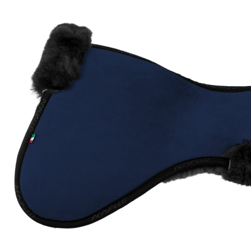 Acavallo Compensatore salto Memory Foam rivestito in montone - Blu - colore montone Sheepskin  Black