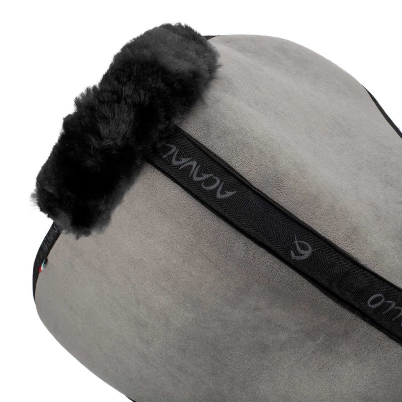 Acavallo Compensatore salto Memory Foam rivestito in montone - Grigio - colore montone Sheepskin  Black