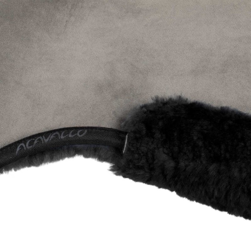 Acavallo Compensatore salto Memory Foam rivestito in montone - Grigio - colore montone Sheepskin  Black