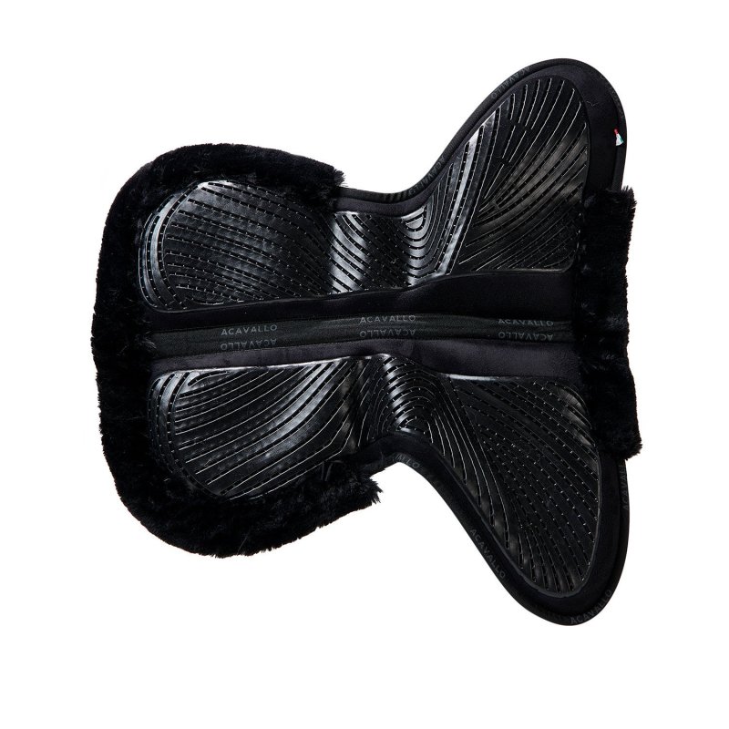 Acavallo Compensatore Memory Foam montone sintetico e gel - Nero - colore lana sintetica Eco-Wool  Black