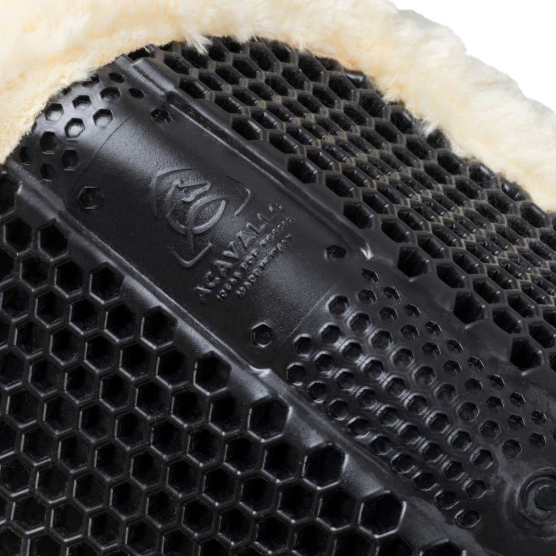Acavallo Compensatore Memory Foam Hexagonal e montone AC199 - Nero - colore montone Sheepskin  Natural