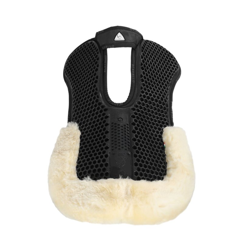 Acavallo Compensatore Memory Foam Hexagonal e montone AC175 - Nero - colore montone Sheepskin  Natural