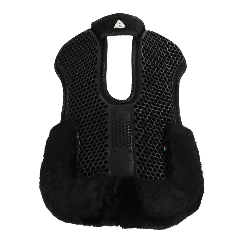 Acavallo Compensatore Memory Foam Hexagonal e montone AC175 - Nero - colore montone Sheepskin  Black
