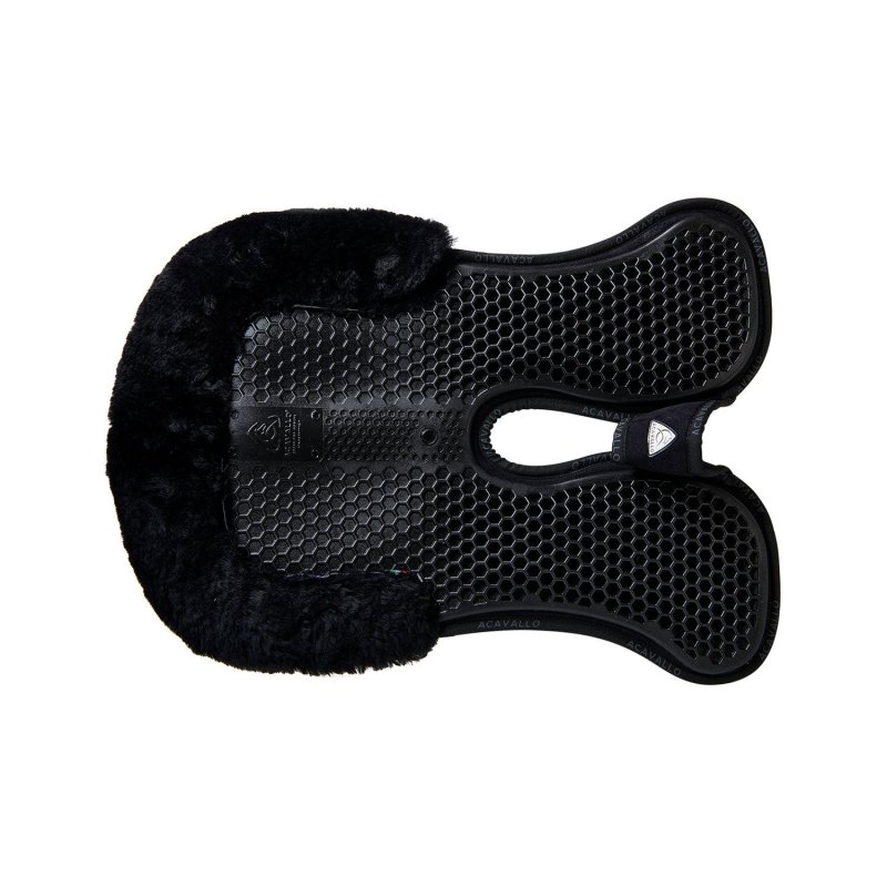 Acavallo Compensatore Memory Foam Hexagonal montone rialzo anteriore - Nero - colore montone Sheepskin  Black