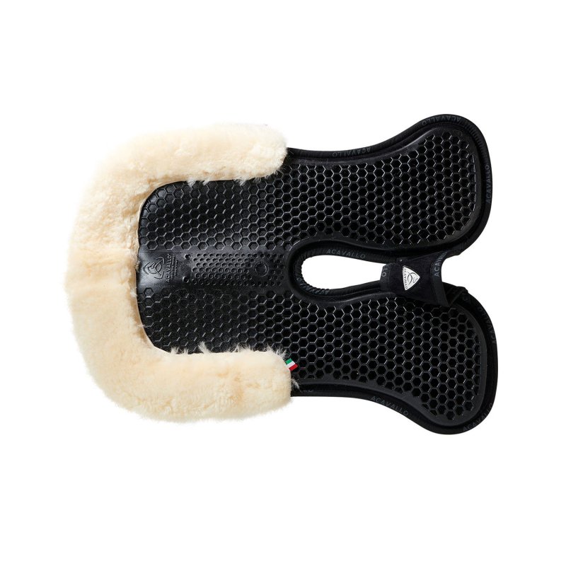 Acavallo Compensatore Memory Foam Hexagonal montone rialzo anteriore - Nero - colore montone Sheepskin  Natural
