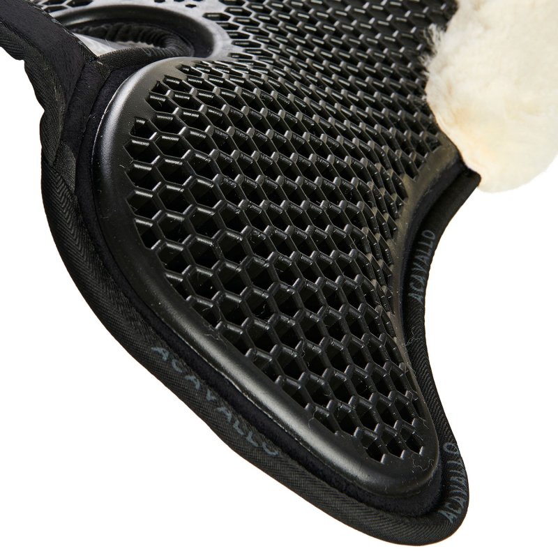 Acavallo Compensatore Memory Foam Hexagonal montone rialzo anteriore - Nero - colore montone Sheepskin  Natural