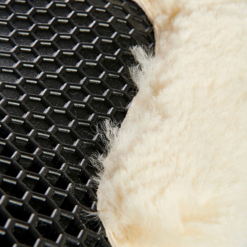 Acavallo Compensatore Memory Foam Hexagonal montone rialzo anteriore - Nero - colore montone Sheepskin  Natural