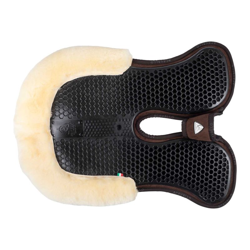Acavallo Compensatore Memory Foam Hexagonal montone rialzo anteriore - Marrone - colore montone Sheepskin  Natural