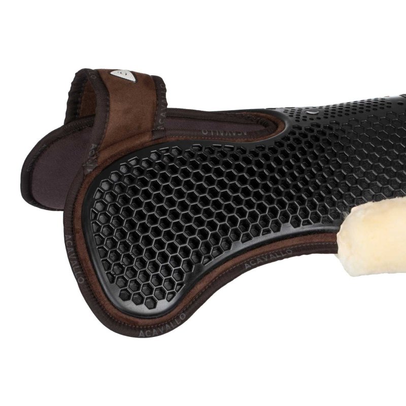 Acavallo Compensatore Memory Foam Hexagonal montone rialzo anteriore - Marrone - colore montone Sheepskin  Natural