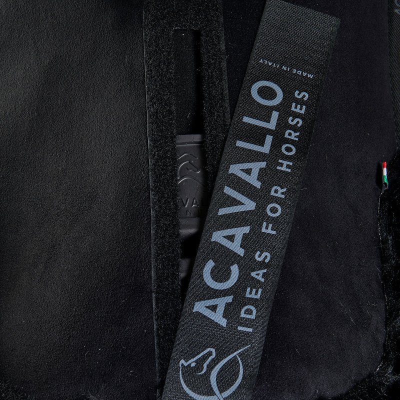 Acavallo Compensatore Piuma Pocket camoscio e montone sintetico - Nero - colore lana sintetica Eco-Wool  Black