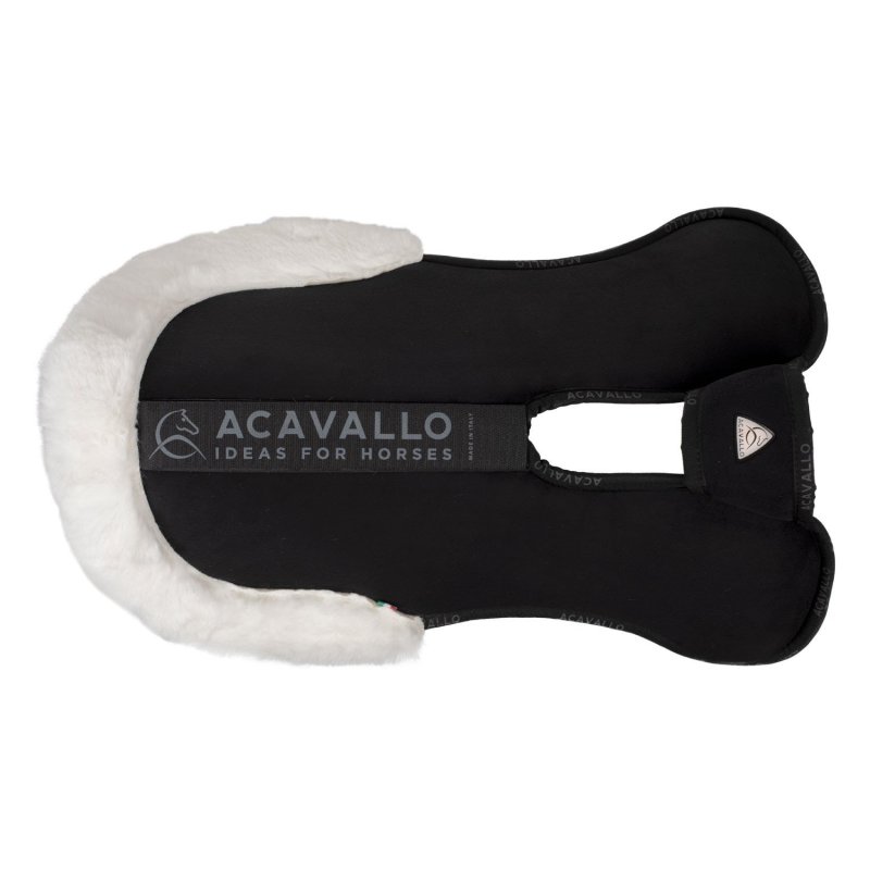 Acavallo Compensatore Piuma Pocket montone sintetico rialzo anteriore - Nero - colore lana sintetica Eco-Wool  White