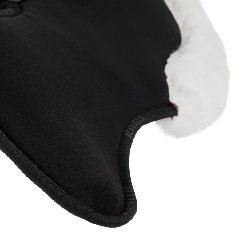 Acavallo Compensatore Piuma Pocket montone sintetico rialzo anteriore - Nero - colore lana sintetica Eco-Wool  White