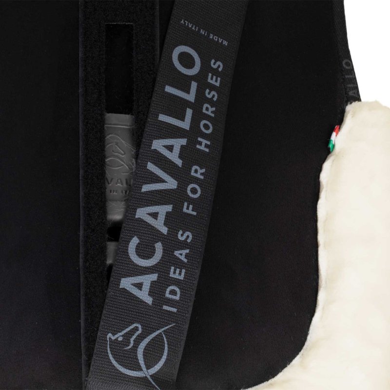 Acavallo Compensatore Piuma Pocket montone sintetico rialzo anteriore - Nero - colore lana sintetica Eco-Wool  Natural