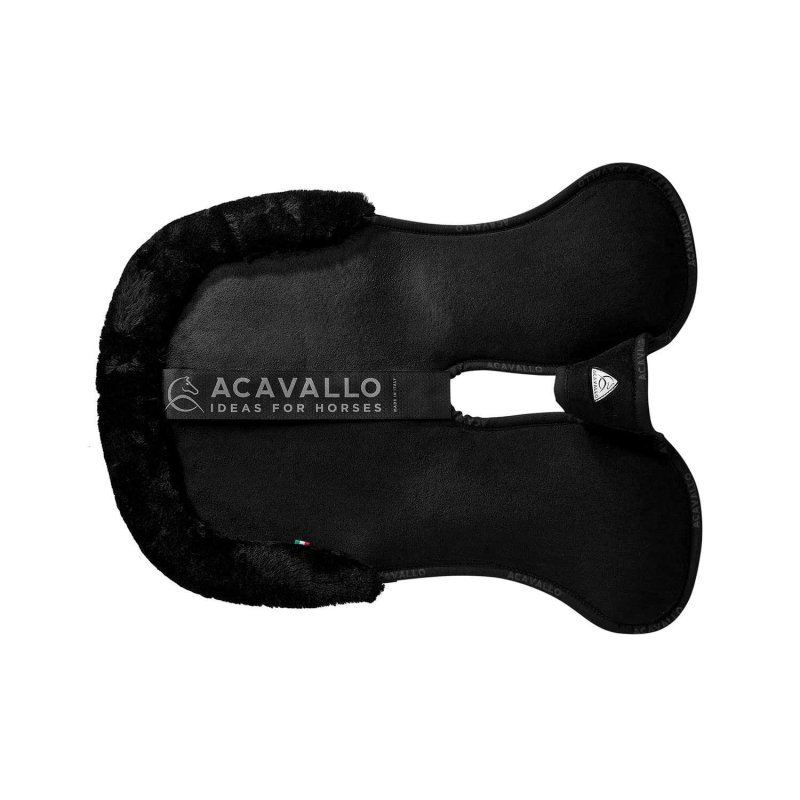 Acavallo Compensatore Piuma Pocket montone sintetico rialzo anteriore - Nero - colore lana sintetica Eco-Wool  Black